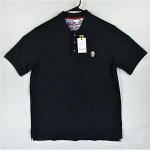Robert Graham BLAINE Classic Fit Short Sleeve Men's Polo Shirt Black